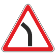 Дорожный знак 1.11.2 «Опасный поворот налево» (металл 0,8 мм, III типоразмер: сторона 1200 мм, С/О пленка: тип Б высокоинтенсив.)